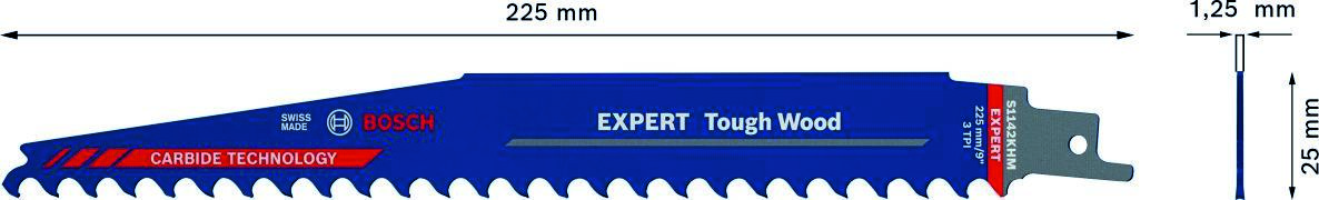 List za sabljasto žago Bosch Blue Accessories 2608900405 Expert „Tough Wood“ S 1142 KHM, 10-delni