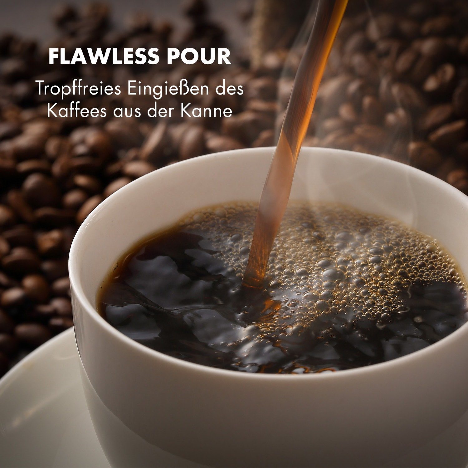 Klarstein Filterkaffeemaschine Arabica, 1.2l Kaffeekanne, Leichte Bedienung: EasyTouch Control Bedienoberfläche und LC-Display