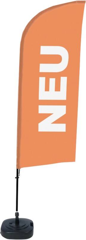 SHOWDOWN Strandflagge Neu Windform Orange 330 x 89 cm Einzel Aluminium