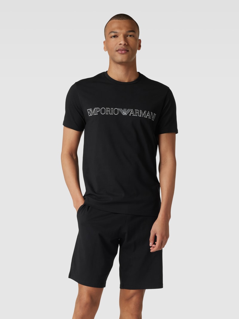 Pyjama mit Label-Print Modell 'MEGALOGO' in schwarz