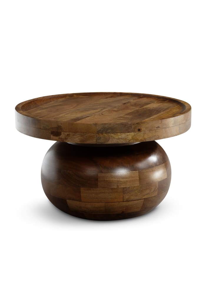 KADIMA DESIGN Couchtisch 50x50x30,5 cm Massivholz Walnussfarben Sofatisch günstig kaufen onesize