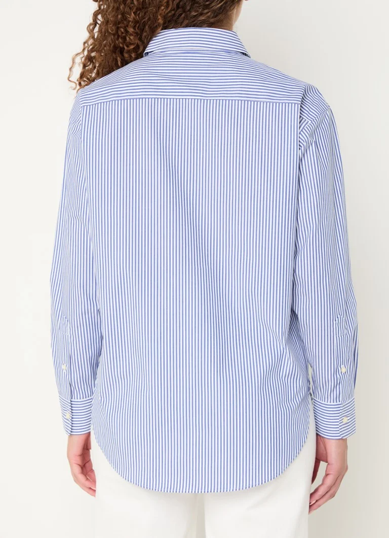 Ralph Lauren blouse with stripe print and logo embroidery