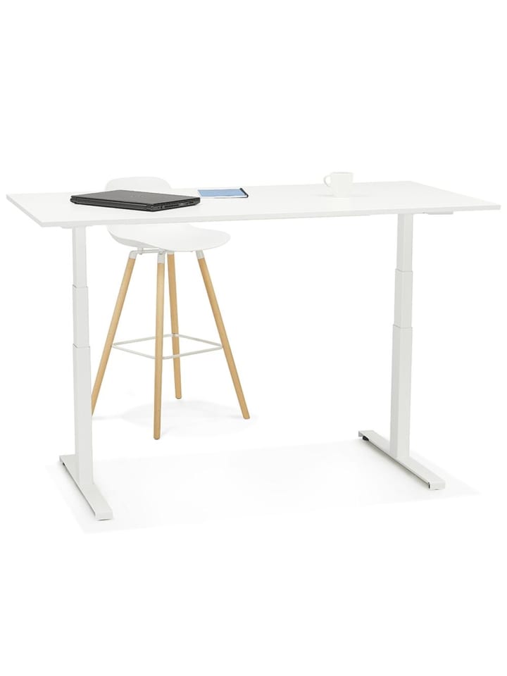 KADIMA DESIGN Schreibtisch 140x70 cm elektrisch höhenverstellbar ergonomisch in Weiß günstig kaufen