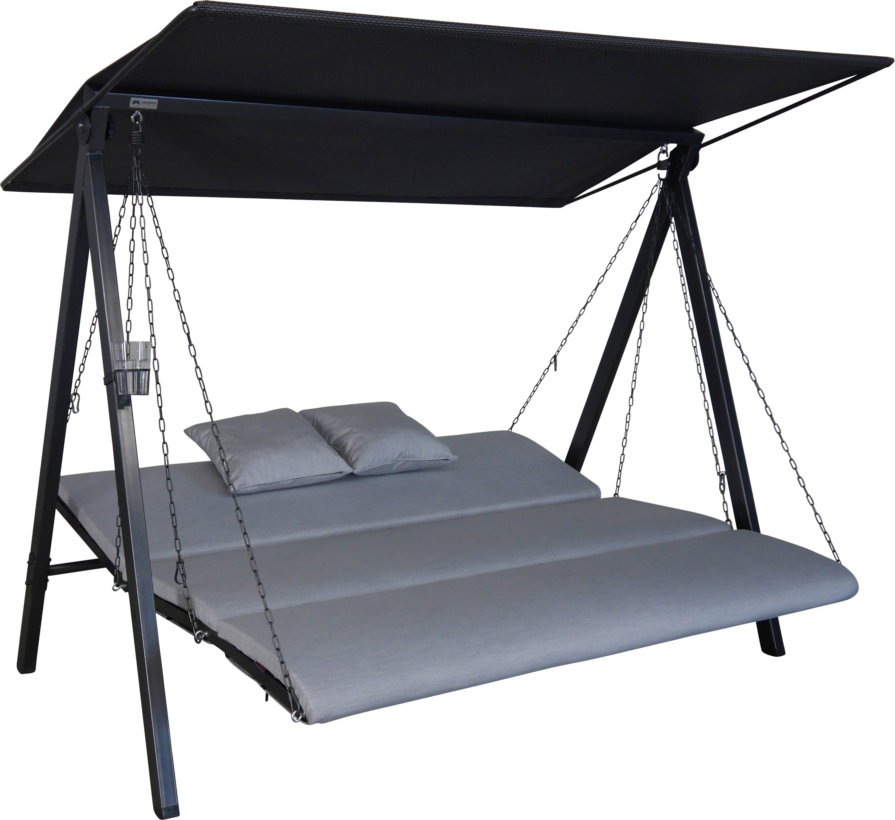 Angerer Freizeitmöbel Hollywoodschaukel Lounge Zip granit, 3-Sitzer, Bettfunktion, wetterfest
