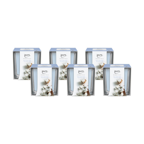 Duftkerze ESSENTIALS cotton fields, 6er Set