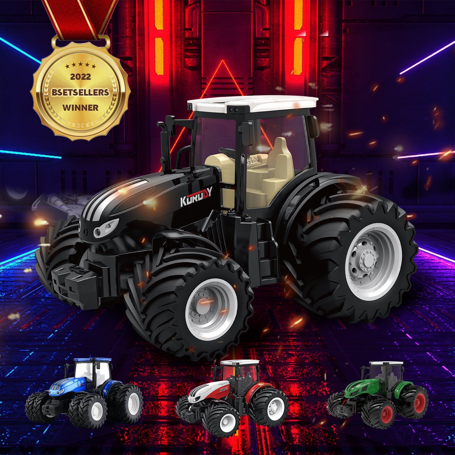 Esun RC-Traktor Ferngesteuerter Traktor Ferngesteuert, Traktor Spielzeug ab 2345Jahre (Komplettset), Spielzeug Traktor,WeihnachtsGeschenke für Kinder