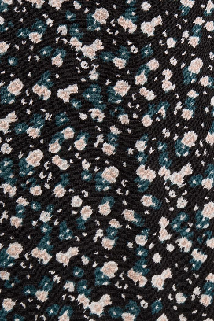 V-Neck-Kleid mit Print und Raffungen