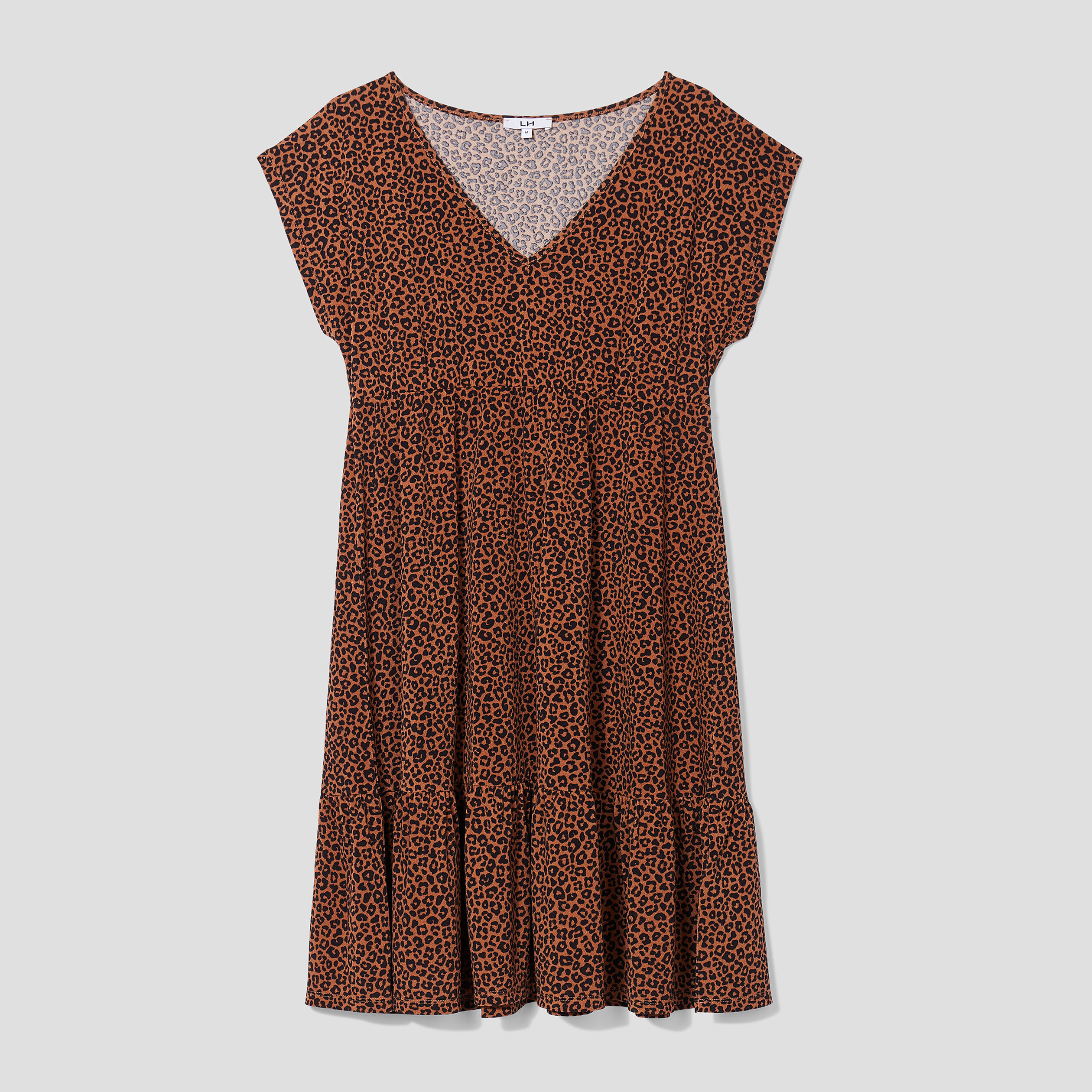 Robe évasée manches courtes marron femme | La Halle