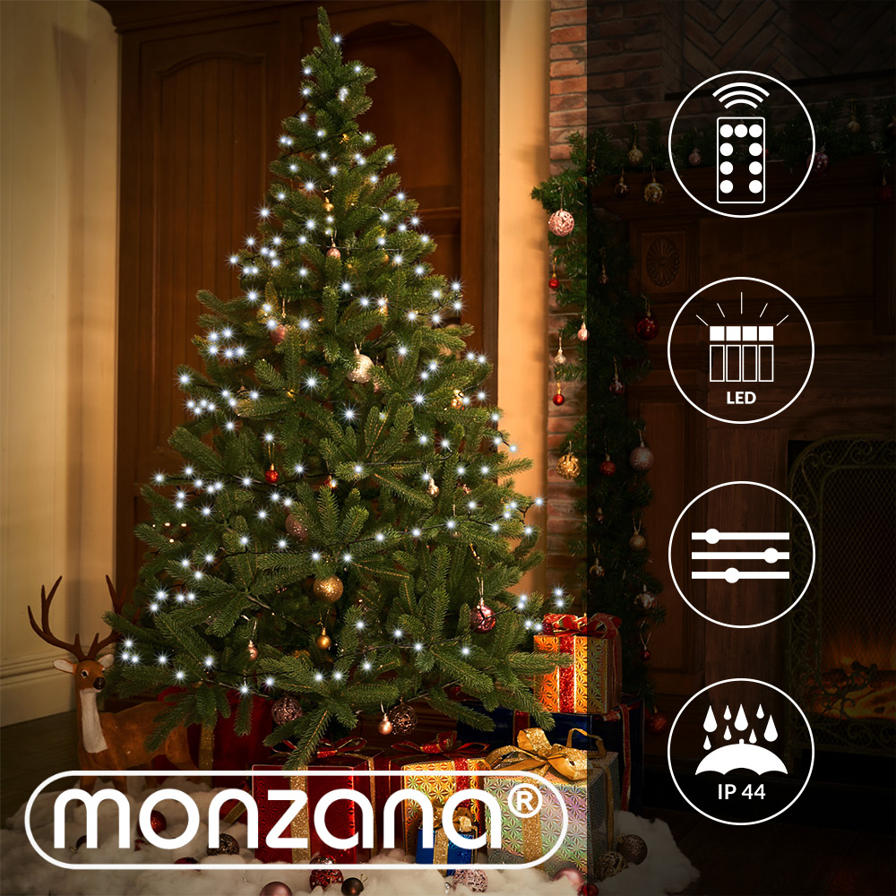 Casaria monzana® Lichterkette 400 LED mit Fernbedienung 40m kalt weiß