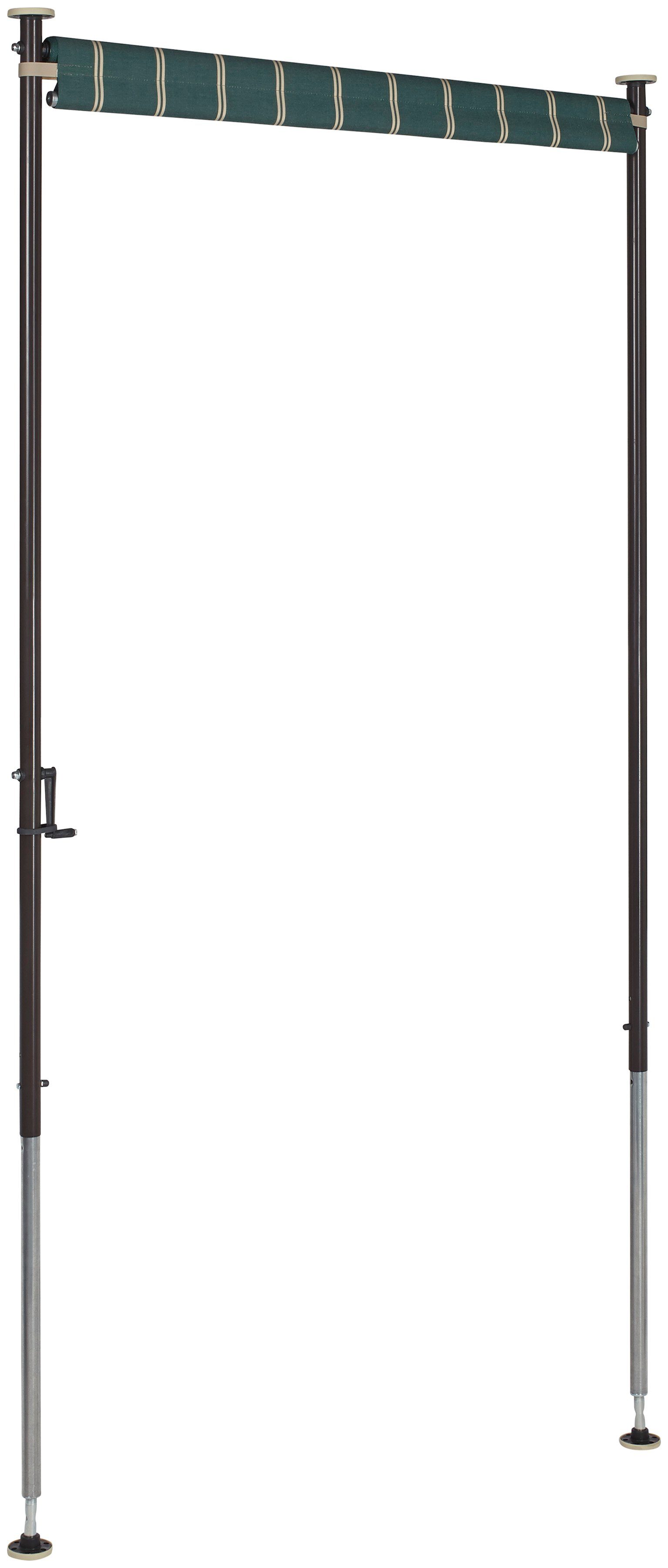 Angerer Freizeitmöbel Klemm-Senkrechtmarkise grün/weiß, BxH: 150x225 cm