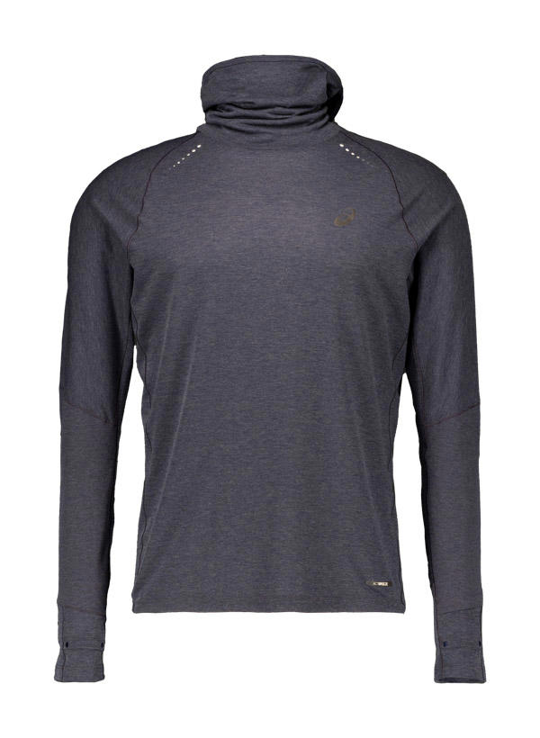 ASICS, Funktionshoodie MetaRun, Mikrofaser atmungsaktiv, nachtblau meliert