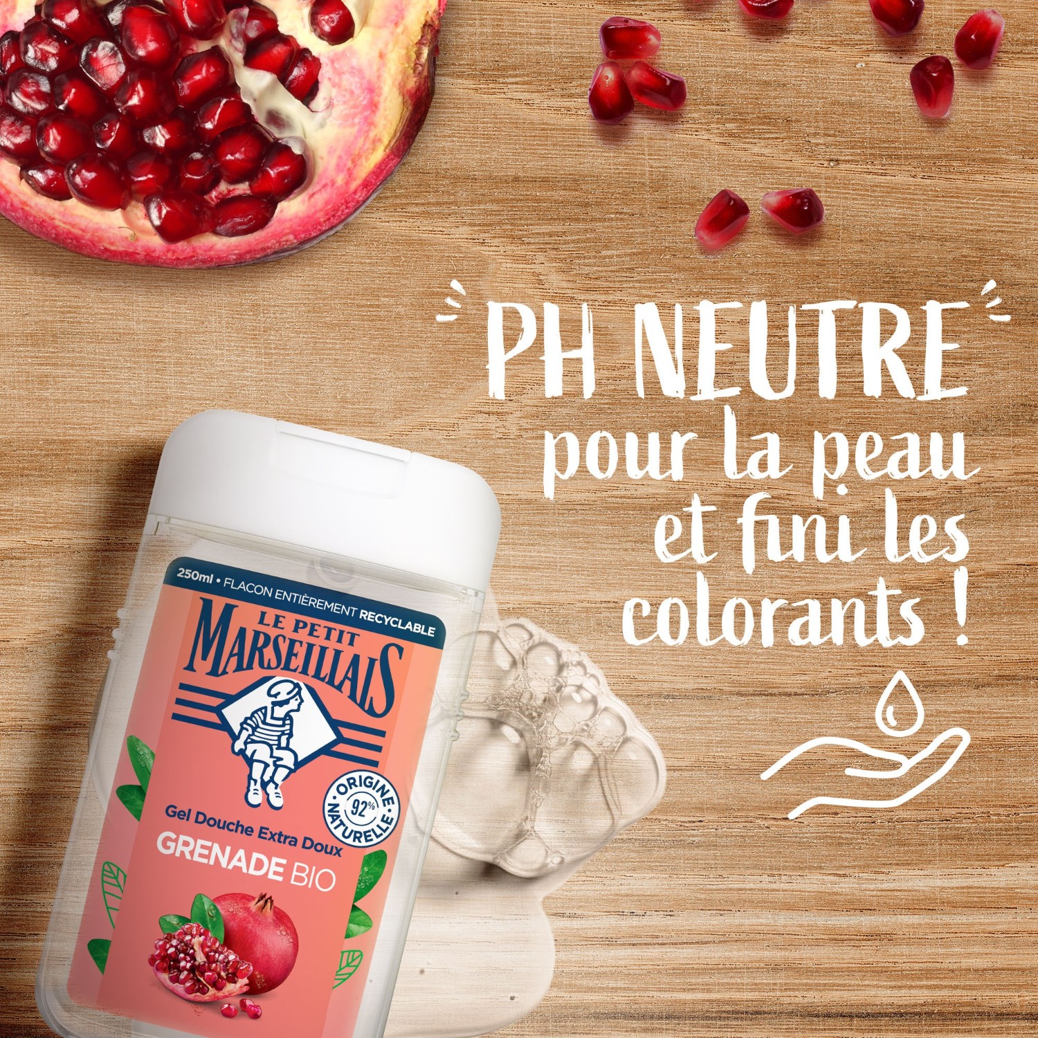 Gel de duș extra delicat Le Petit Marseillais cu rodie mediteraneană