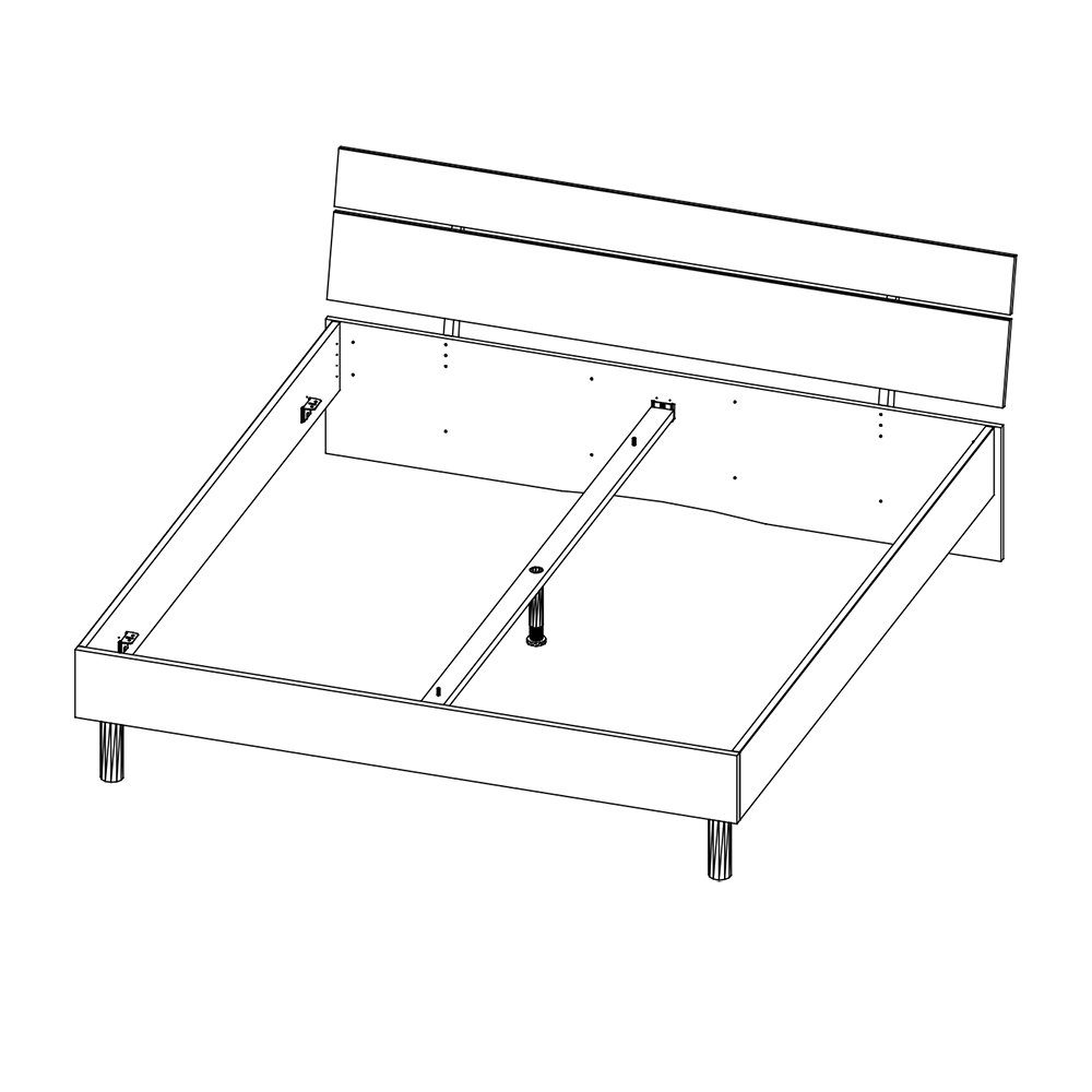 Lomadox Schlafzimmer-Set BRADFORD-43, (Spar-Set, 3-St), Bett 180x200cm, 2 Nachtschränke, weiß mit Eiche