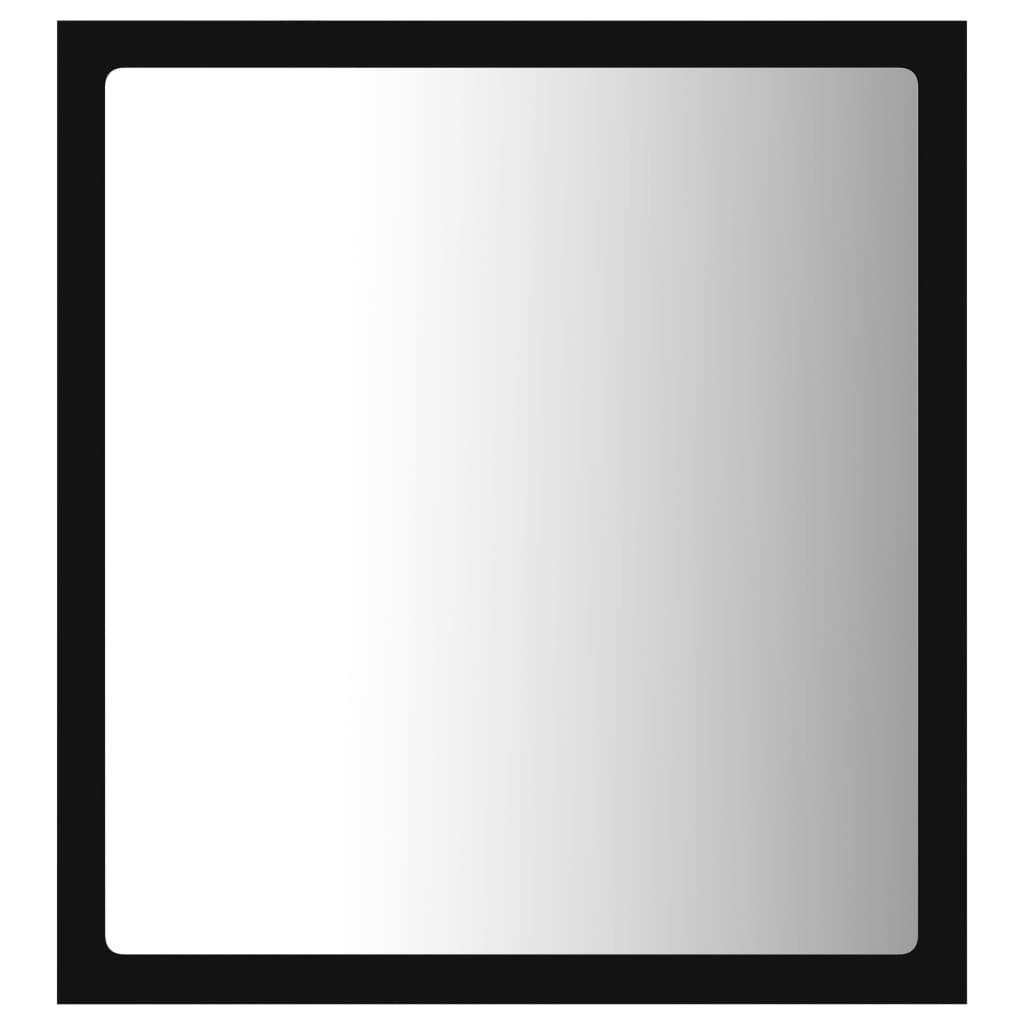 vidaXL Badezimmerspiegelschrank LED-Badspiegel Schwarz 40x8,5x37 cm Acryl (1-St)