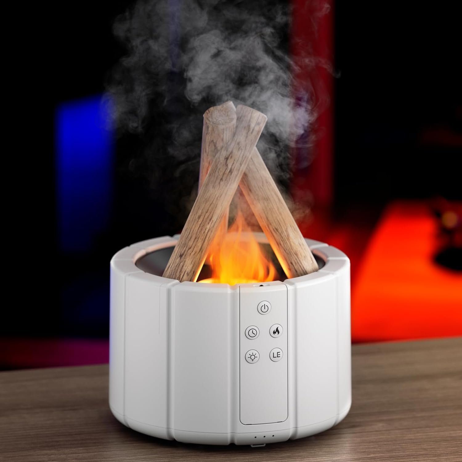 Bedee Diffuser Flame Aroma Diffuser für Ätherische Öle 250ml Lagerfeuer Flammeneffekt, 0,25 l Wassertank, mit 3 Helligkeit Modi, mit Fernbedienung, 3 Timer