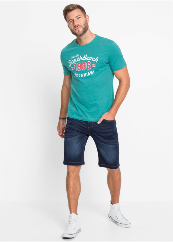 Stretch-Jeans-Bermuda m. Komfortschnitt, Regular Fit