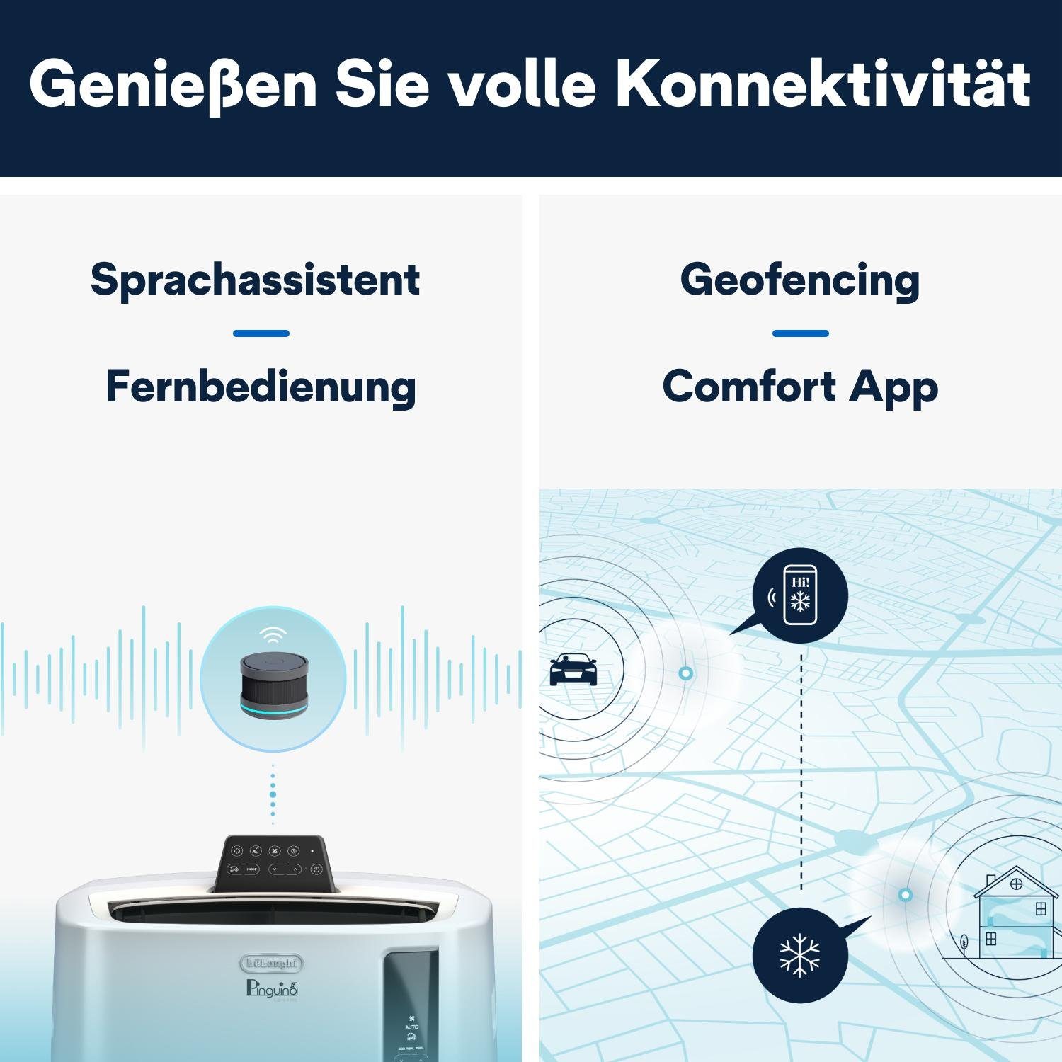 De'Longhi Klimagerät PAC EL112 CST WIFI, für Räume bis 44 m²