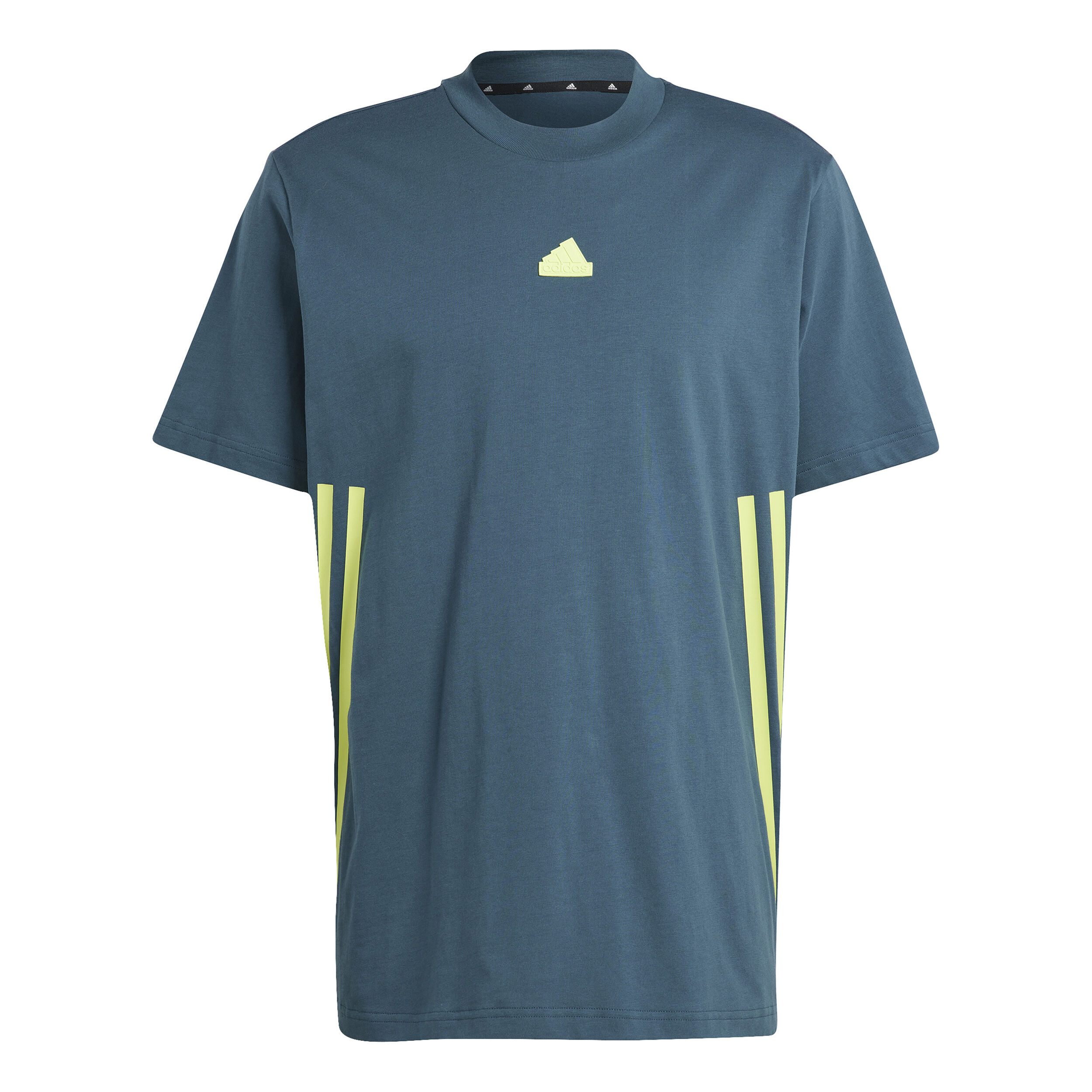 Future Icon 3 Stripes T-Shirt Herren - Dunkelgrau, Limette