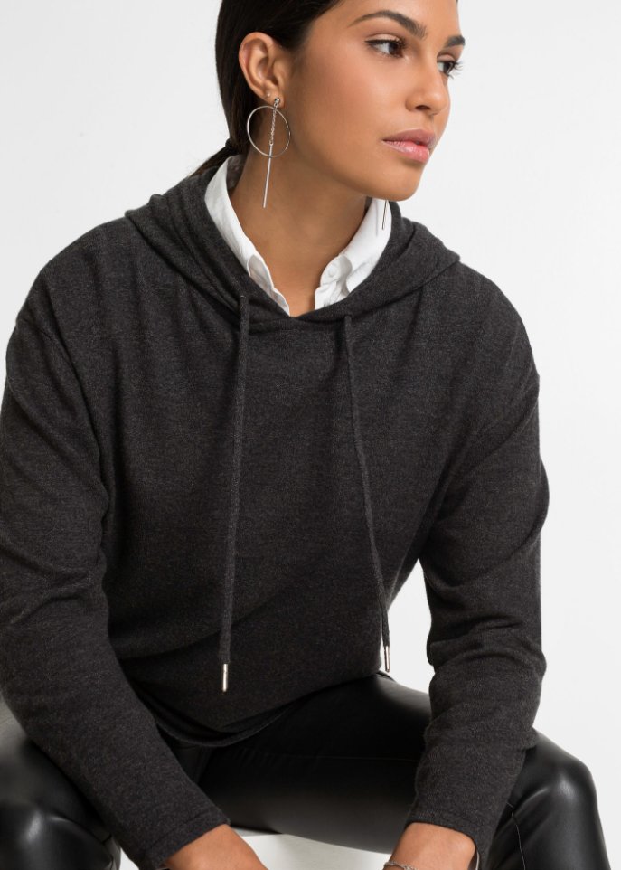 Longpullover mit Kapuze