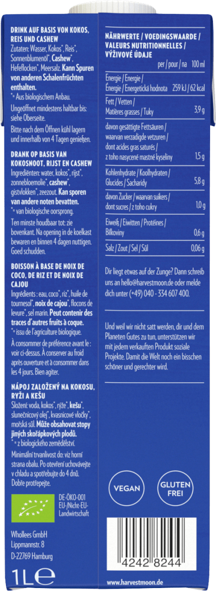 Pflanzendrink, Milk Alternative Extra Creamy, 3,9 % Fett, 1 l