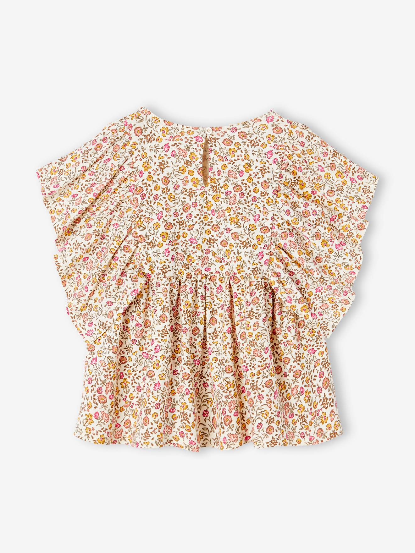 Vertbaudet Mädchen Blusenshirt mit Recycling-Polyester - vanille