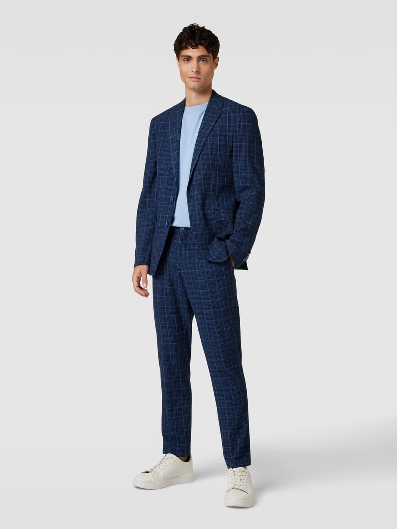 Stoffhose mit Glencheck-Muster in marineblau