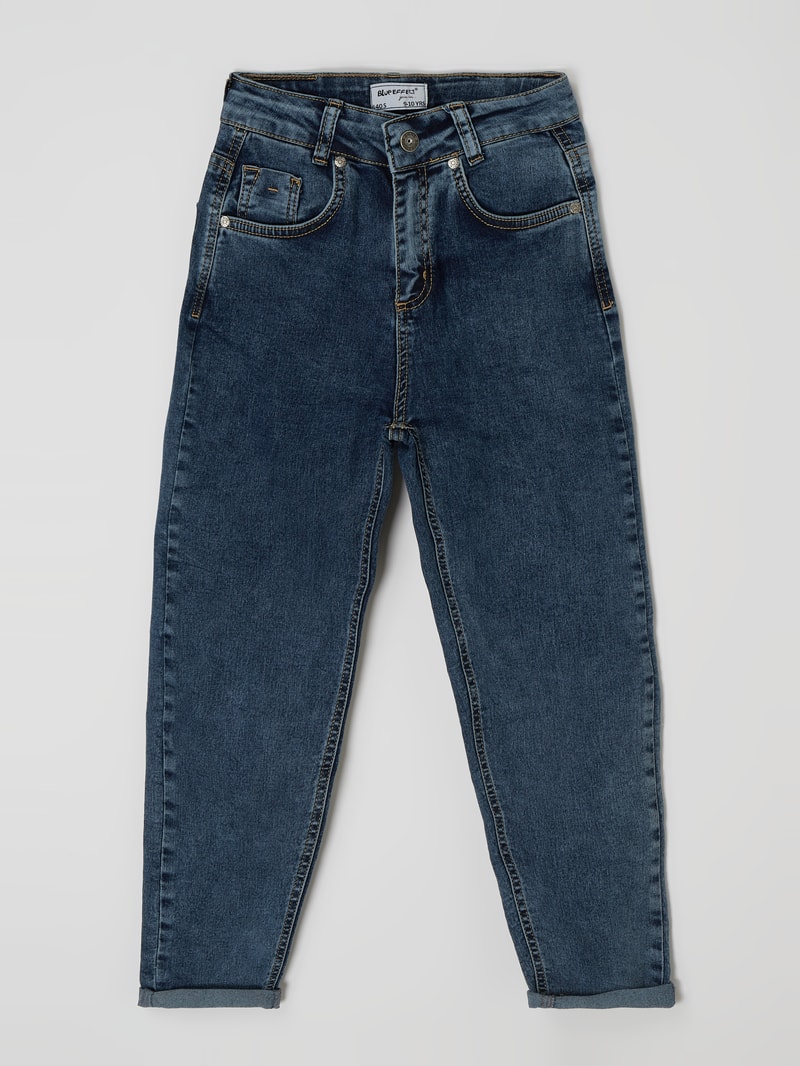 Cropped Balloon Fit Jeans mit Stretch-Anteil in jeans