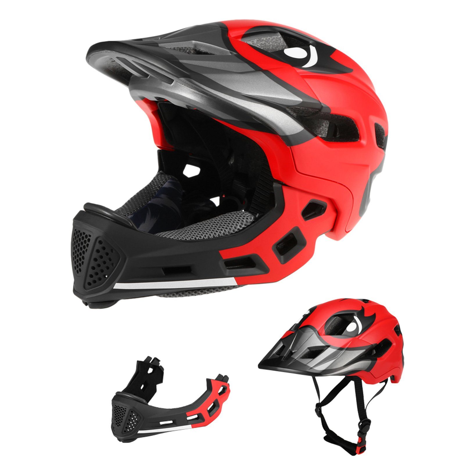 Lixada Kinderfahrradhelm Kinderhelm,Fahrradhelm Kinder,Kopfumfang: 50-56 cm,halber Helm, 2 in 1,verstellbares Zifferblatt,Herausnehmbares Innenfutter