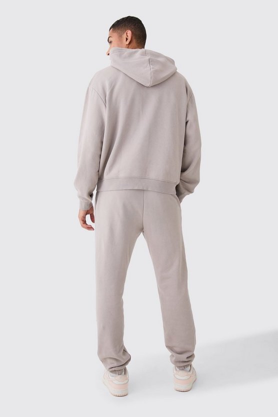 Kastiger Oversize Hoodie mit Reißverschluss und Acid-Waschung
