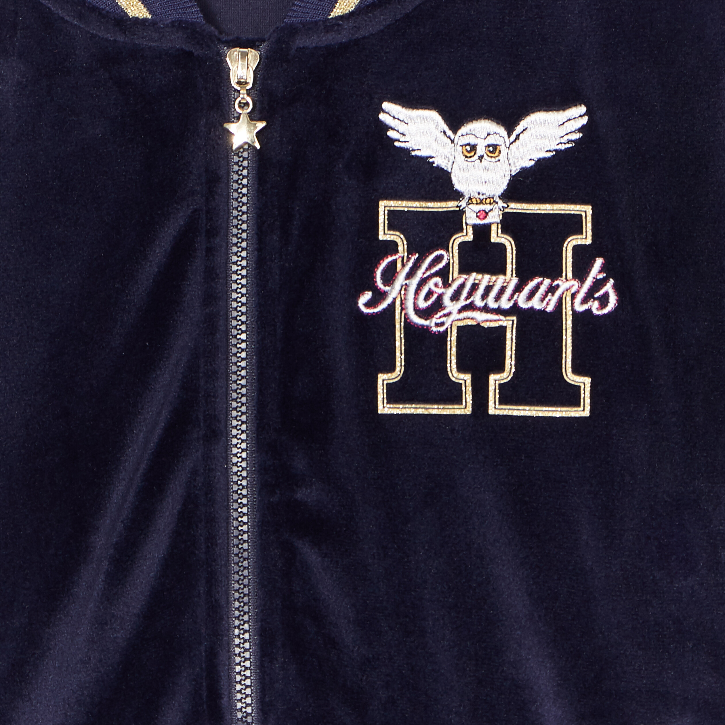 Sweat zippé velours Harry Potter bleu marine fille | La Halle