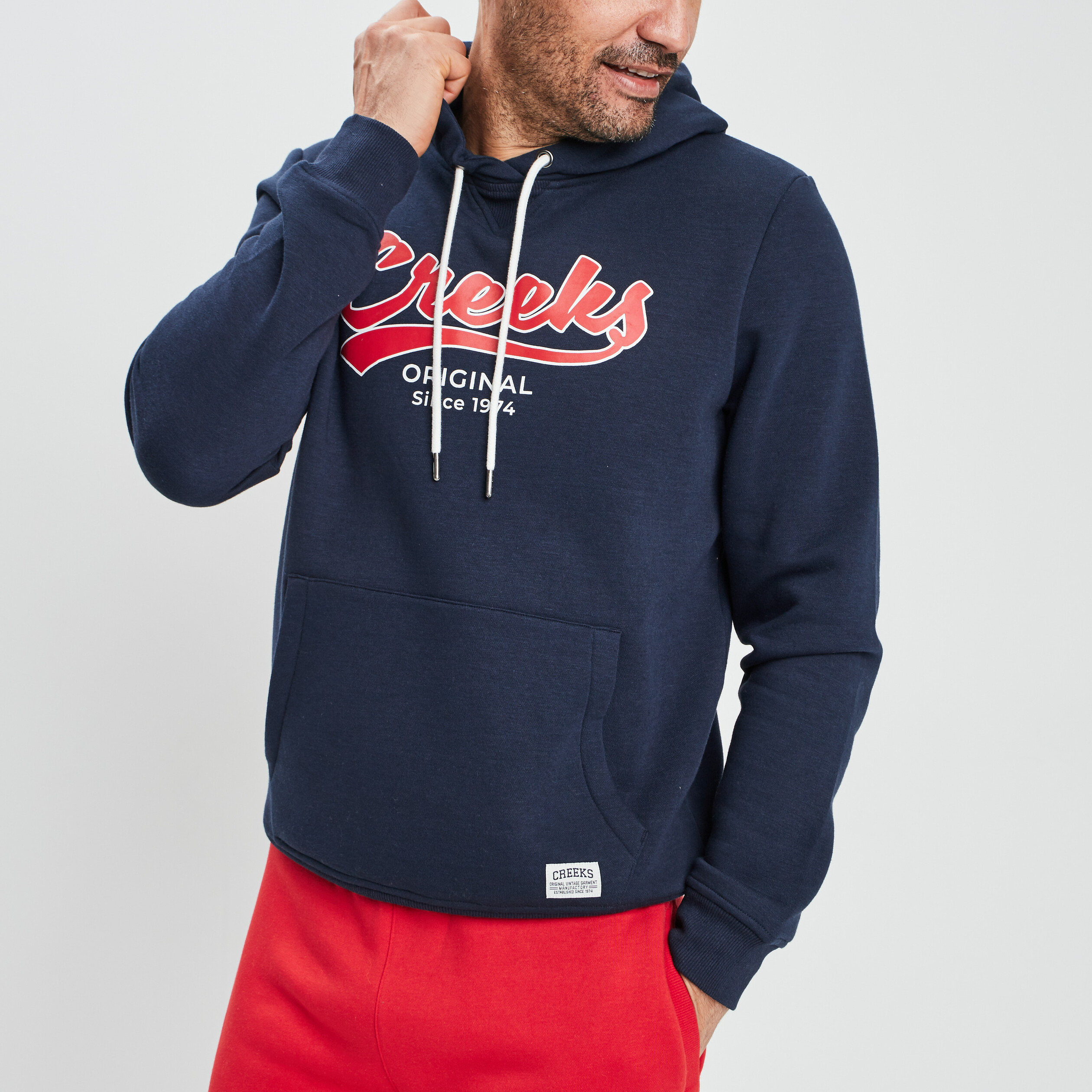 Sweat à capuche hoodie Creeks bleu marine homme | La Halle