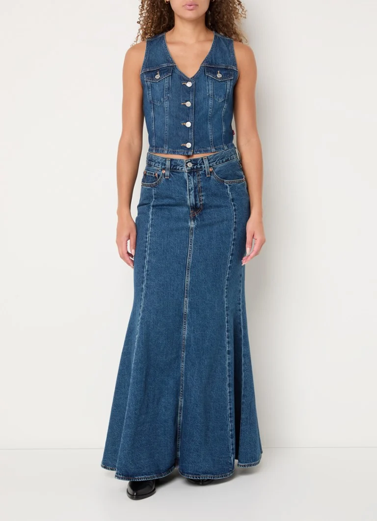 Vestă scurtă din denim Levi's cu buzunare la piept