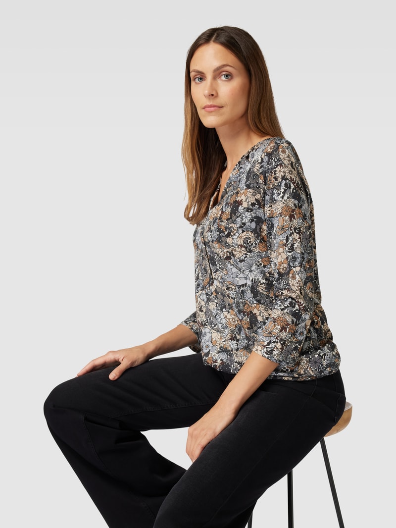 Longsleeve mit 3/4-Arm Modell 'FELICITY' in schwarz