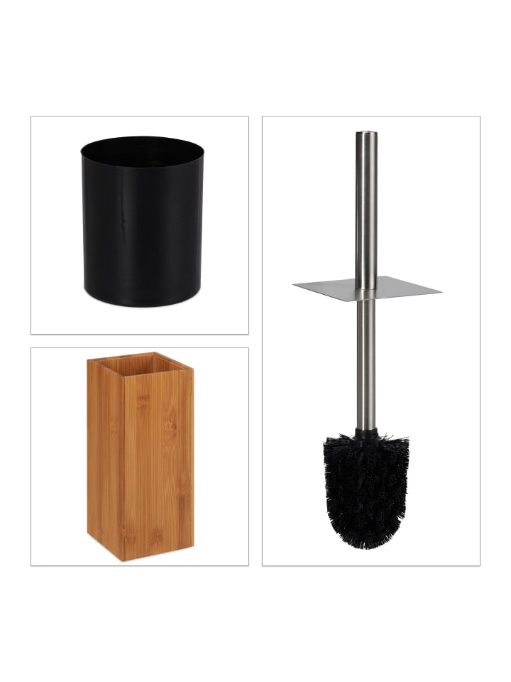 relaxdays WC Garnitur in Natur/Schwarz günstig kaufen onesize