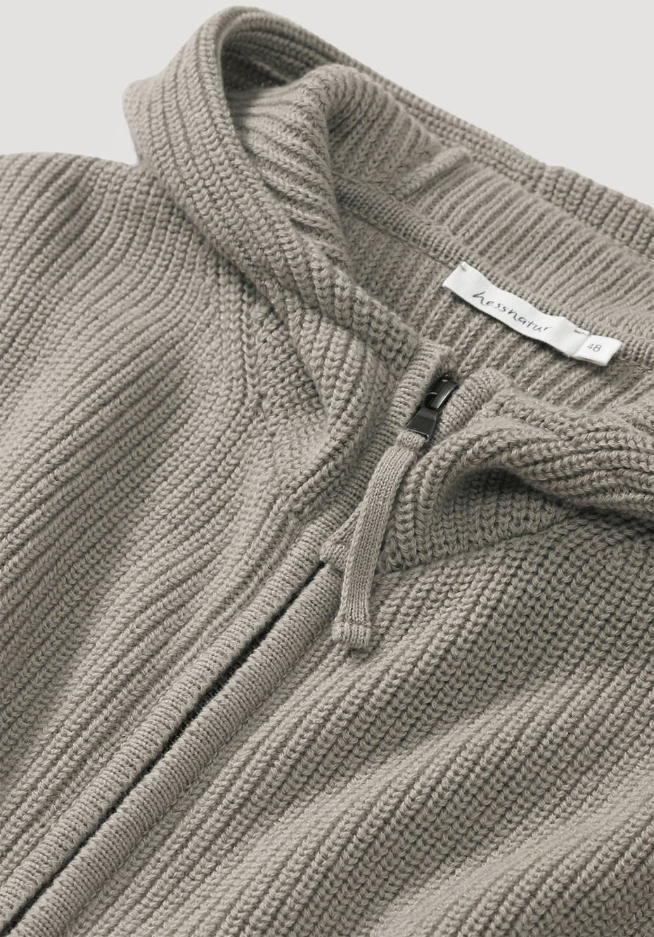 Kapuzen-Strickjacke aus Bio-Baumwolle und Bio-Merino