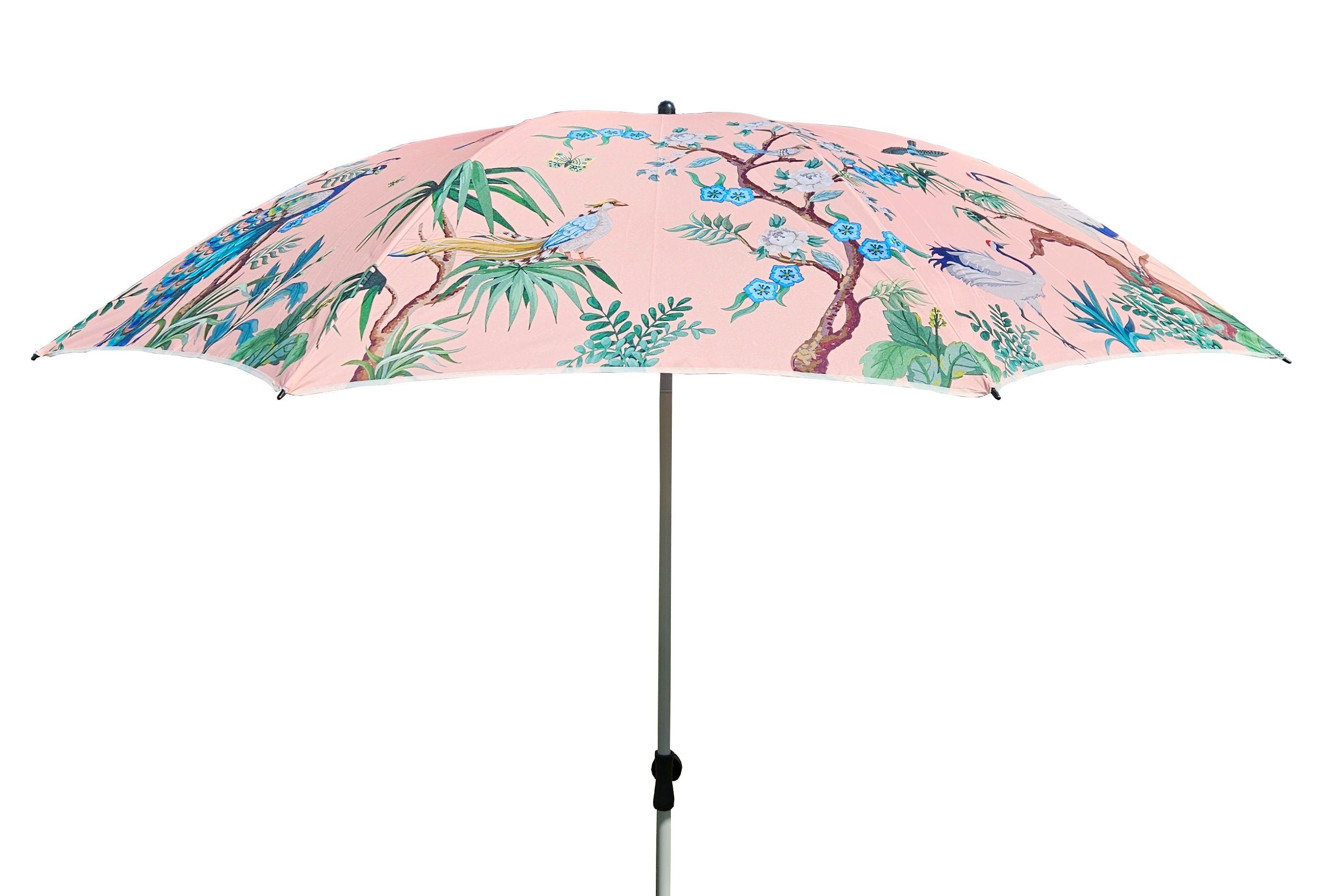 Meinposten Sonnenschirm Sonnenschirm rosa PAJARO Balkonschirm UV-Schutz UPF 40+ Ø 180 cm, anknickbar