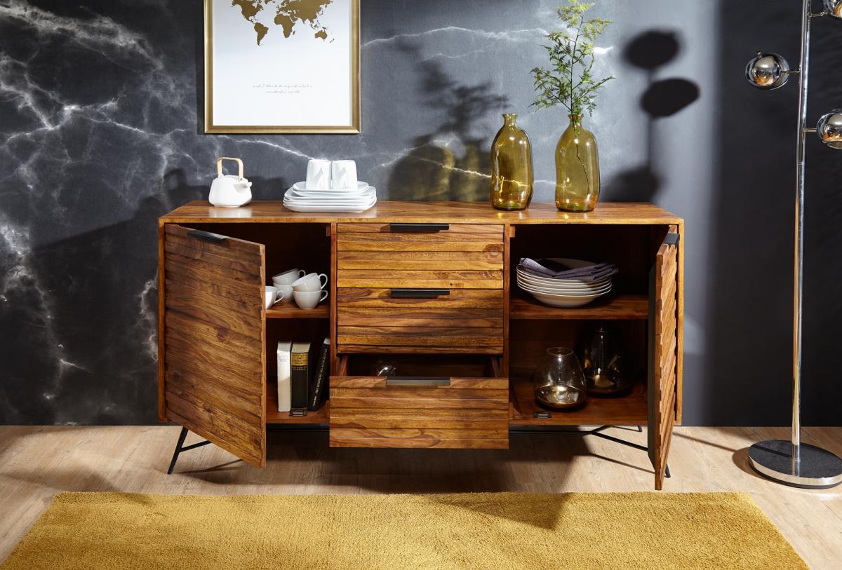 Wohnling Design Sideboard NISHAN 160x40x88 cm