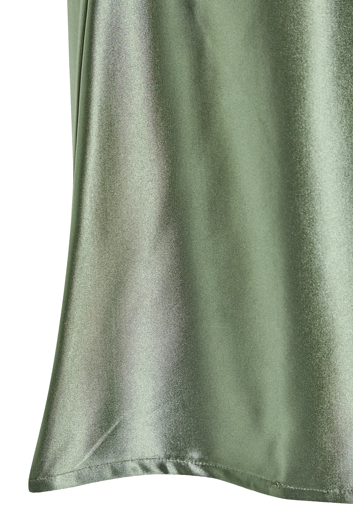 Trendyol Collection  Grüner Premium Satin A-Linien/Glockenform Midi Strickrock TWOAW24ET00088