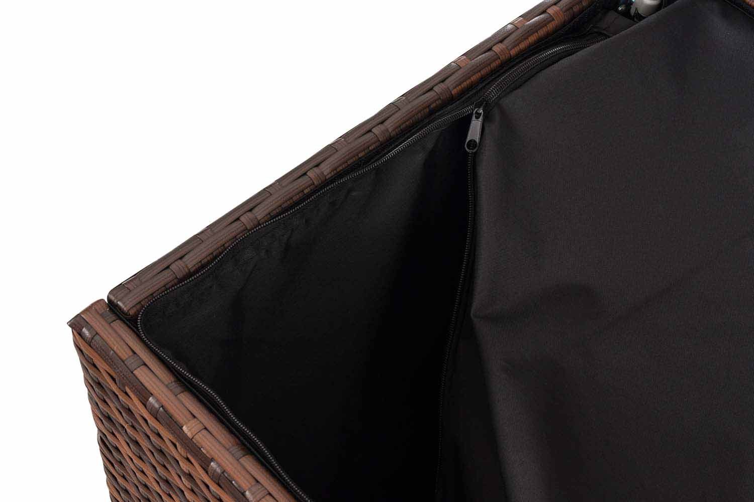 CLP Auflagenbox Comfy, Polyrattan, Gartentruhe für Kissen & Auflagen