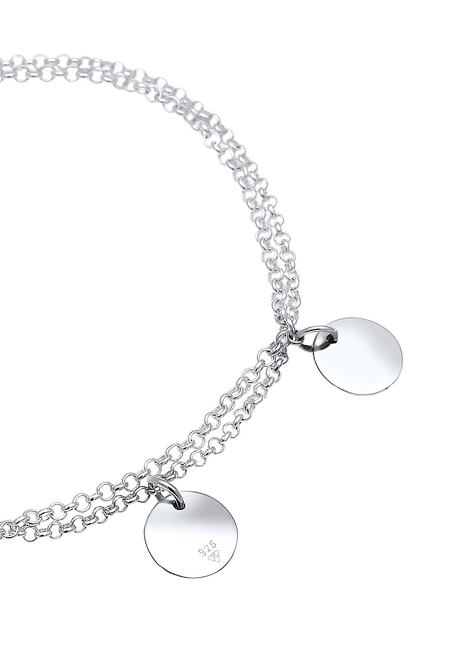 Pañales Elli para mujer con diseño geométrico circular chapado en plata de ley 925.
