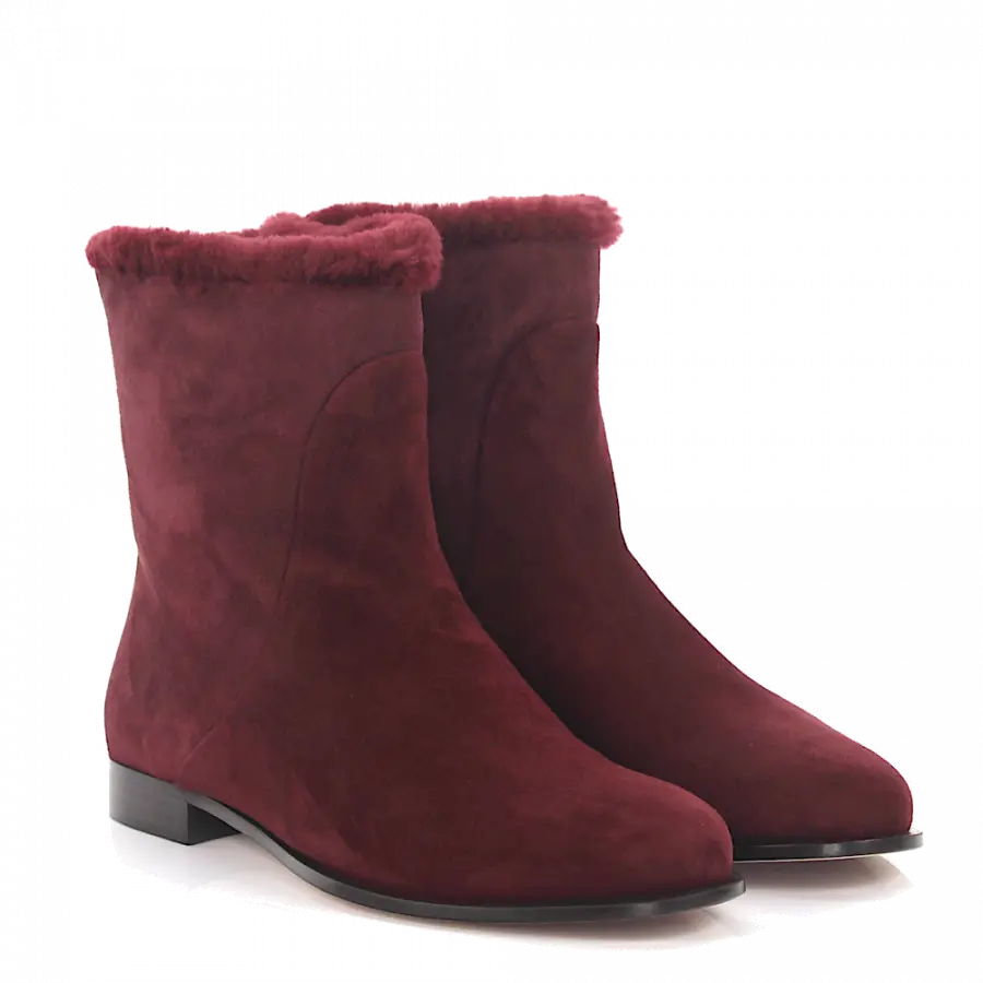 Jimmy Choo - Klassische Stiefeletten MISSION Veloursleder - rot