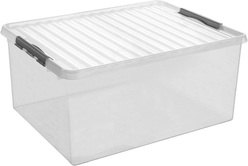 Helit Q Line Aufbewahrungsbox Kunststoff Q Line Transparent 120 Liter 373 (H) x 701 (B) x 407 (T) mm 6 Stück