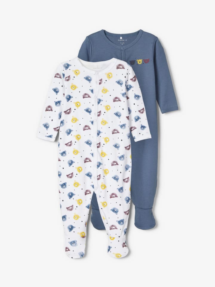 name it 2er Set Jungen Schlafstrampler 