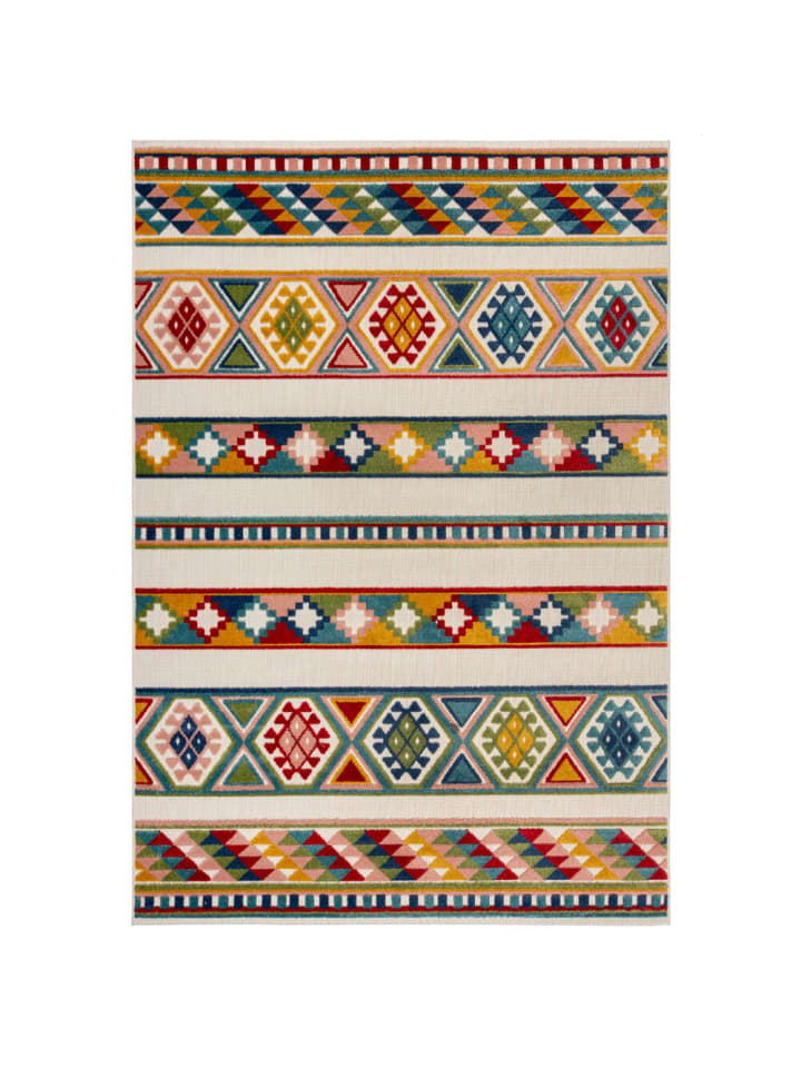 KADIMA DESIGN Superweicher, pflegeleichter Outdoor-Teppich mit geometrischem Muster günstig kaufen 200 x 290 cm
