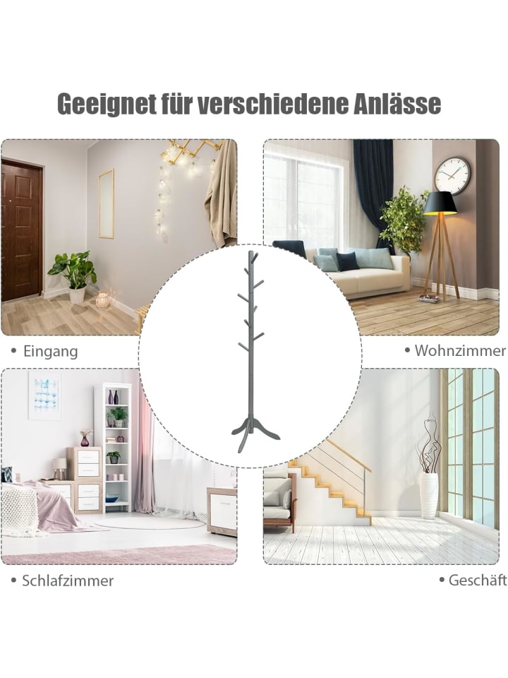 COSTWAY Garderobenständer 175cm in Grau günstig kaufen onesize