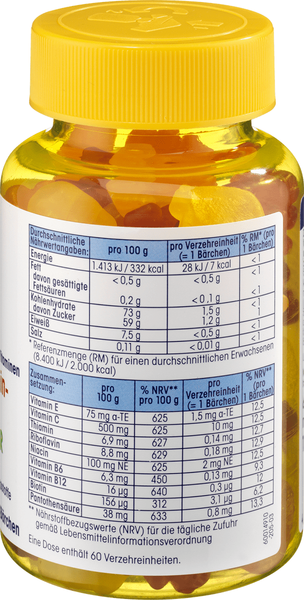 Multivitamin-Bärchen für Kinder Fruchtgummis, 60 St, 60 St
