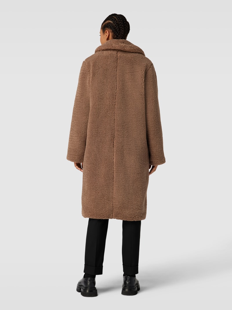 Mantel aus Teddyfell Modell 'LYDIA' in mittelbraun