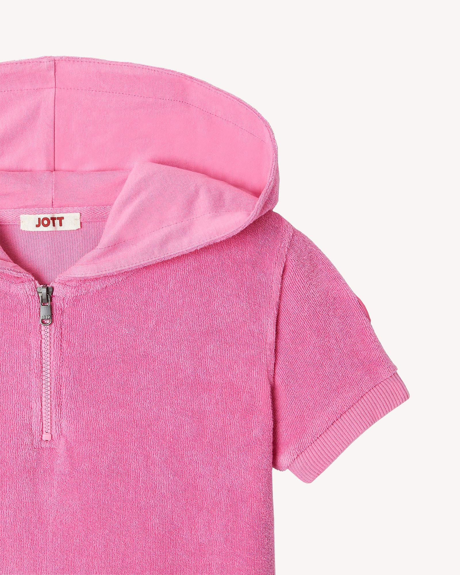 Robe éponge à capuche Rose intense enfant Mini