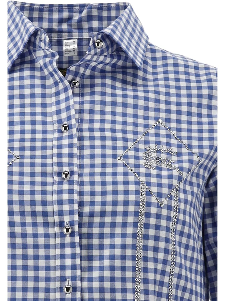 OS-Trachten Trachtenbluse Disara in mittelblau günstig kaufen