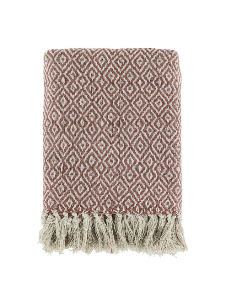 Chic Antique Plaid Decke Aix aus recycelter Baumwolle in rosa günstig kaufen onesize